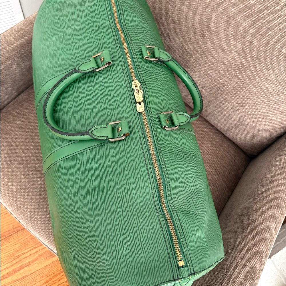 Authentic Louis Vuitton unisex Keepall 55 travel bag  green Epi leather large - Picture 13 of 16